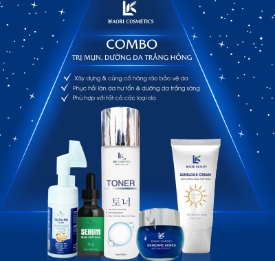 COMBO TRỊ MỤN, DƯỠNG DA TRẮNG HỒNG